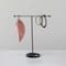 10.5&#x22; Black Modern Metal and Leather Jewelry Stand